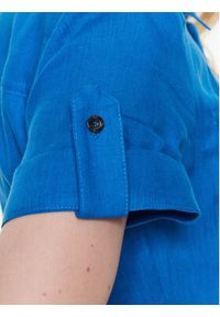 Marella Sukienka koszulowa Banca 2332210334 Niebieski Regular Fit. Kolor: niebieski. Materiał: len. Typ sukienki: koszulowe #5
