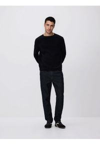 Reserved - Bawełniany sweter - czarny. Kolor: czarny. Materiał: bawełna