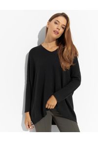 LE TRICOT PERUGIA - Kaszmirowy czarny sweter. Kolor: czarny. Materiał: kaszmir. Długość rękawa: długi rękaw. Długość: długie