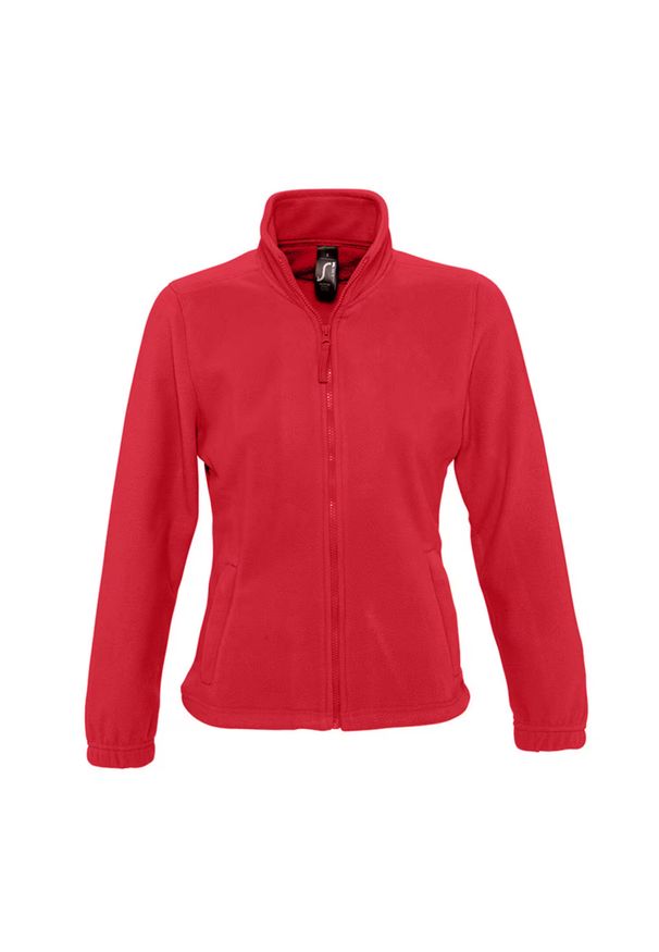 SOL'S - Damska Bluza Polarowa North Fleece Jacket. Kolor: czerwony. Materiał: polar. Sezon: zima