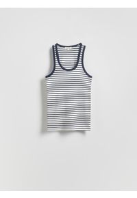 Reserved - Bawełniany top na ramiączkach - biały. Kolor: biały. Materiał: bawełna. Długość rękawa: na ramiączkach #1