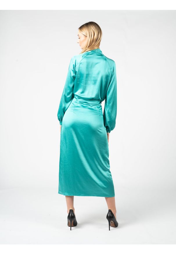 Pinko Sukienka "Los" | 100295 Z345 | Kobieta | Błękitny. Kolor: niebieski. Materiał: poliester. Typ sukienki: kopertowe. Styl: wizytowy, elegancki. Długość: maxi