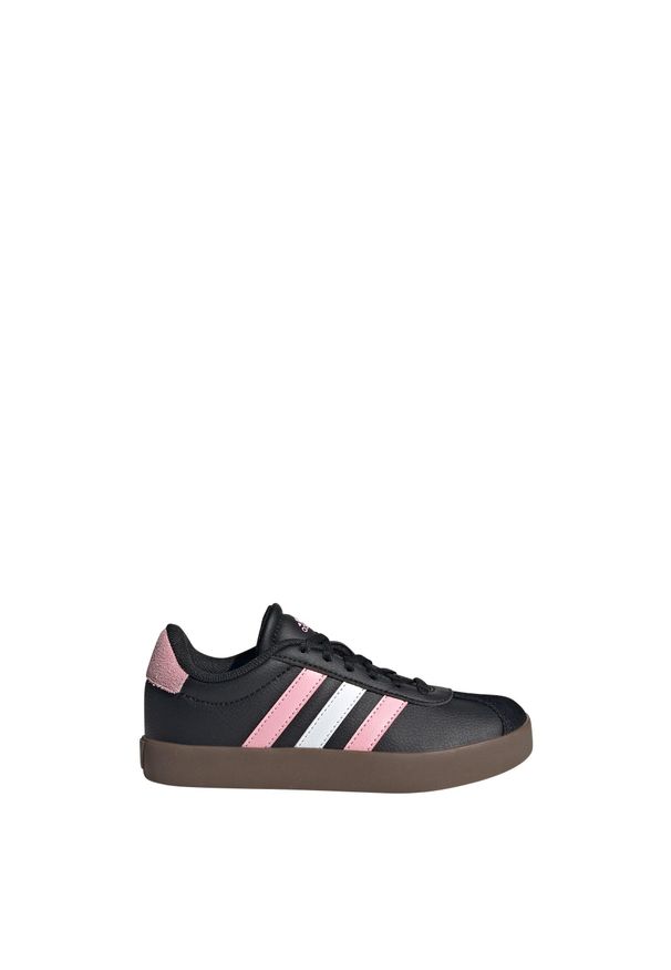 Adidas - Buty VL Court 3.0 Kids. Kolor: czarny, różowy, biały, wielokolorowy. Materiał: zamsz, materiał. Sport: turystyka piesza