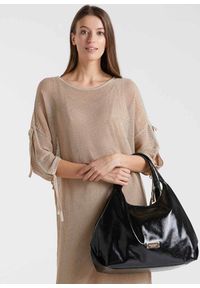 Inna - Torebka damska Monnari worek na ramię czarna. Kolor: czarny. Materiał: skórzane. Styl: elegancki. Rodzaj torebki: na ramię #5