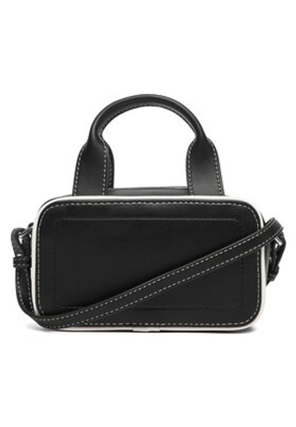 Calvin Klein Torebka Contrast Ck Mini Bauletto Bag LV04F1257G Czarny. Kolor: czarny. Materiał: skórzane
