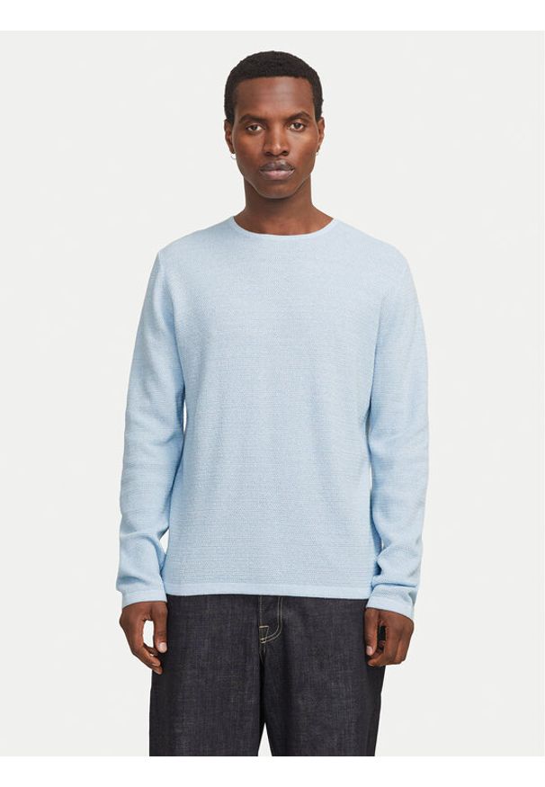 Jack & Jones Sweter George 12268279 Błękitny Regular Fit. Kolor: niebieski. Materiał: bawełna