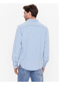 Sisley Koszula jeansowa 5FV6SQ017 Błękitny Regular Fit. Kolor: niebieski. Materiał: bawełna #5