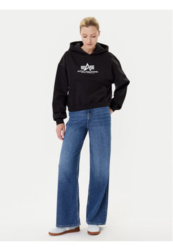 Alpha Industries Bluza Basic 258040 Czarny Regular Fit. Kolor: czarny. Materiał: bawełna
