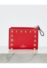 VALENTINO - Czerwony portfel Rockstud. Kolor: czerwony