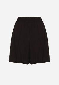 Born2be - Czarne Bawełniane Szorty z Wysokim Stanem i Wiązaniem Zenmio. Okazja: na co dzień. Stan: podwyższony. Kolor: czarny. Materiał: bawełna. Styl: casual, elegancki #6