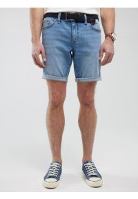 Big-Star - Szorty męskie jeansowe niebieskie Aden 255. Kolor: niebieski. Materiał: jeans. Sezon: lato. Styl: wakacyjny, klasyczny, elegancki #1