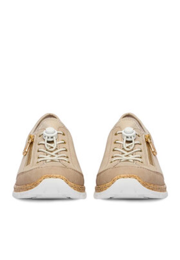 Rieker Sneakersy CEO-N42F1-60 Beżowy. Kolor: beżowy. Materiał: skóra, zamsz