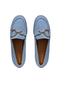 Geox Loafersy D Palmaria D45MUJ 00021 C4003 Niebieski. Kolor: niebieski. Materiał: skóra, zamsz