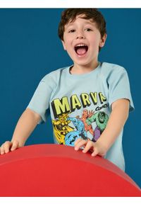 Sinsay - Koszulka MARVEL - niebieski. Kolor: niebieski. Materiał: bawełna. Długość rękawa: krótki rękaw. Długość: krótkie. Wzór: motyw z bajki #1