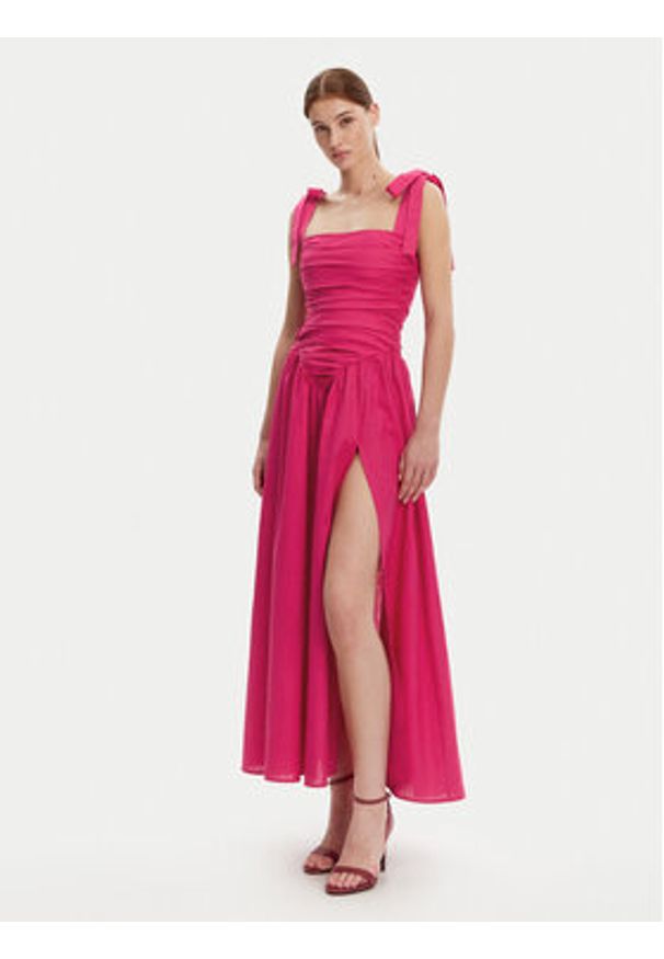 BARDOT - Bardot Sukienka koktajlowa 59877DB Różowy Regular Fit. Kolor: różowy. Materiał: len. Styl: wizytowy