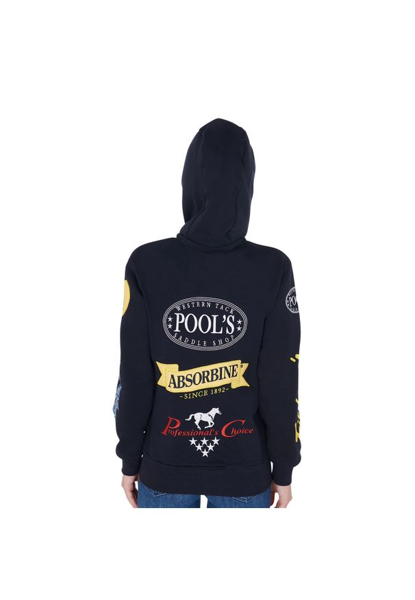POOL'S - Bluza z kapturem unisex z logo. Typ kołnierza: kaptur. Kolor: niebieski. Materiał: polar, bawełna