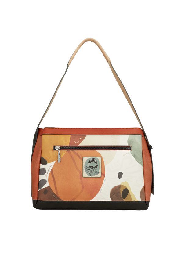 Pomarańczowa Oryginalna Listonoszka Damska Anekke Seria Alma. Kolor: pomarańczowy. Wzór: aplikacja. Dodatki: z breloczkiem. Materiał: zdobione. Styl: casual, elegancki. Rodzaj torebki: na ramię