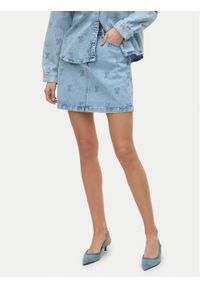 Vero Moda Spódnica jeansowa Tessa 10326888 Niebieski Regular Fit. Kolor: niebieski. Materiał: bawełna