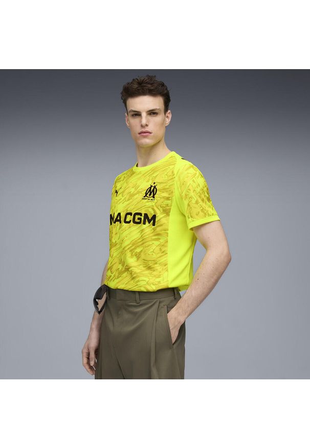 Puma - Męska koszulka bramkarska Olympique Marsylia 25/26 PUMA Yellow Alert Black. Kolor: czarny, wielokolorowy, żółty. Materiał: tkanina. Sport: piłka nożna