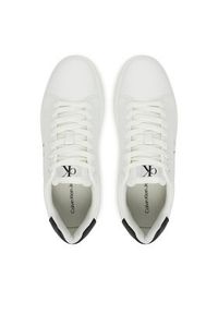 Calvin Klein Jeans Sneakersy Classic Cupsole Mono Lth YM0YM01369 Biały. Kolor: biały. Materiał: skóra #4