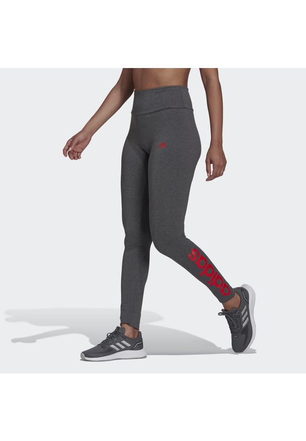 Adidas - Legginsy damskie adidas LOUNGEWEAR Essentials High-Waisted Logo. Kolor: wielokolorowy, szary, czerwony. Sport: fitness