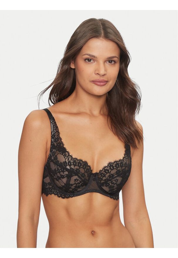 Hunkemöller Biustonosz z fiszbiną Daisy 205440 Czarny. Kolor: czarny. Materiał: syntetyk