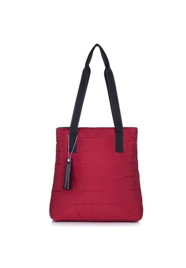 FELICE - Torebka damska pikowana shopperka Felice FB46 bordowa. Kolor: czerwony. Materiał: pikowane. Styl: elegancki