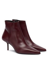 Max Mara Botki 2524796011600 Bordowy. Kolor: czerwony. Materiał: skóra #4