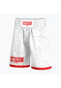 OCTAGON - Spodenki bokserskie męskie Octagon Polska Biało Czerwony. Kolor: biały