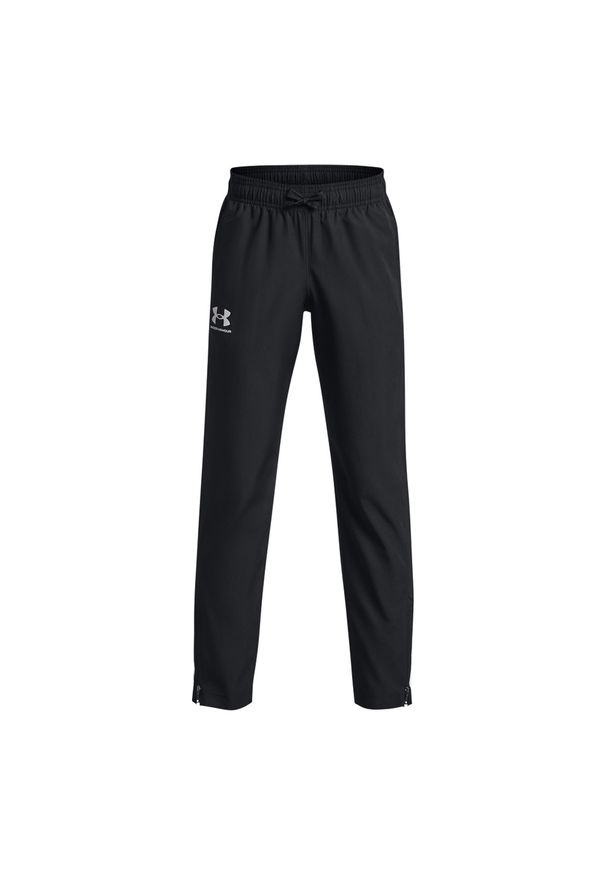 Spodnie dresowe chłopięce Under Armour UA Sportstyle Woven Pants - czarne. Kolor: czarny. Materiał: dresówka. Styl: sportowy