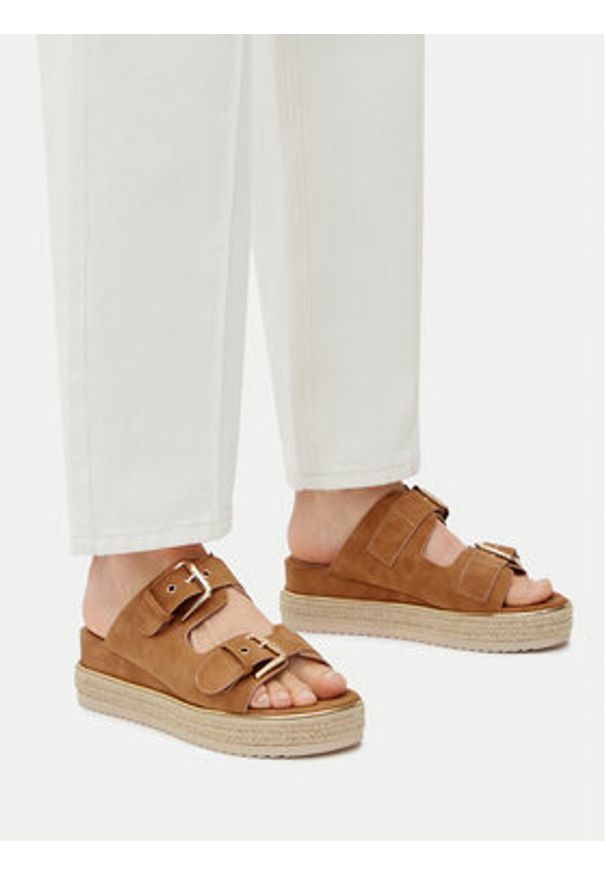 Jenny - JENNY Espadryle LB-P1434-YLD Brązowy. Kolor: brązowy. Materiał: materiał