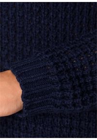 Sweter dzianinowy z zamkiem bonprix niebieski. Kolor: niebieski. Materiał: dzianina #7
