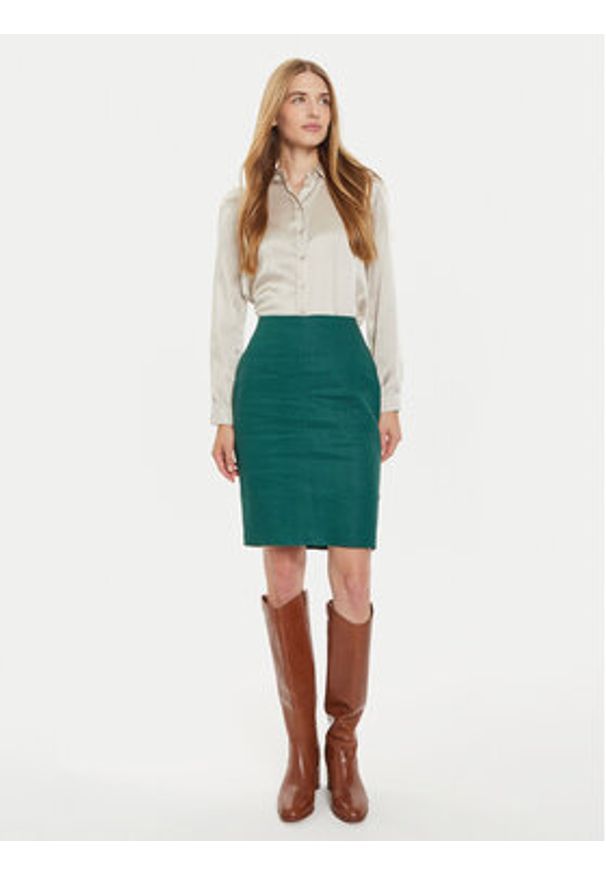 Tatuum Spódnica ołówkowa Monoli 1 T2410.172B Zielony Slim Fit. Kolor: zielony. Materiał: len