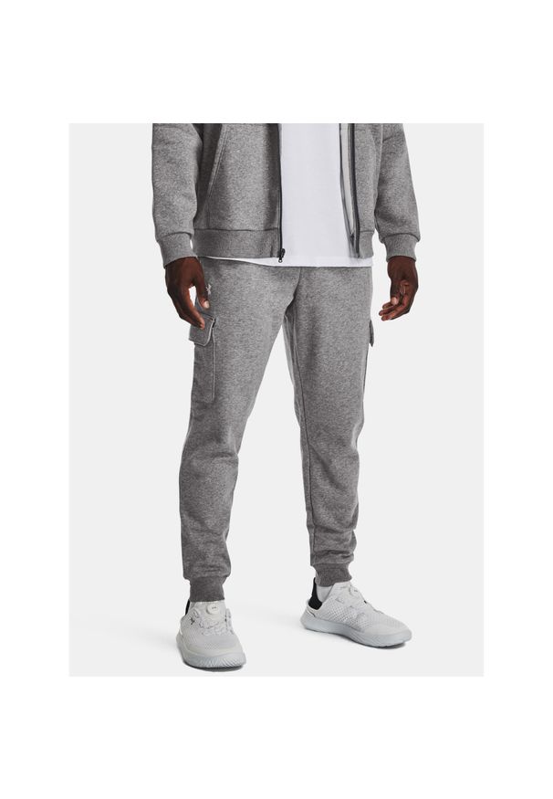 Spodnie męskie Under Armour Rival Fleece Cargo Jogger. Kolor: szary. Sport: fitness