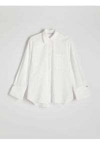 Reserved - Koszula z szerokimi mankietami - biały. Kolor: biały. Materiał: bawełna