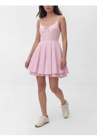 Reserved - Sukienka mini - różowy. Kolor: różowy. Materiał: bawełna. Długość: mini #1