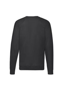FRUIT OF THE LOOM - Lekka Raglanowa Bluza Unisex Dla Dorosłych. Kolor: czarny. Długość rękawa: raglanowy rękaw