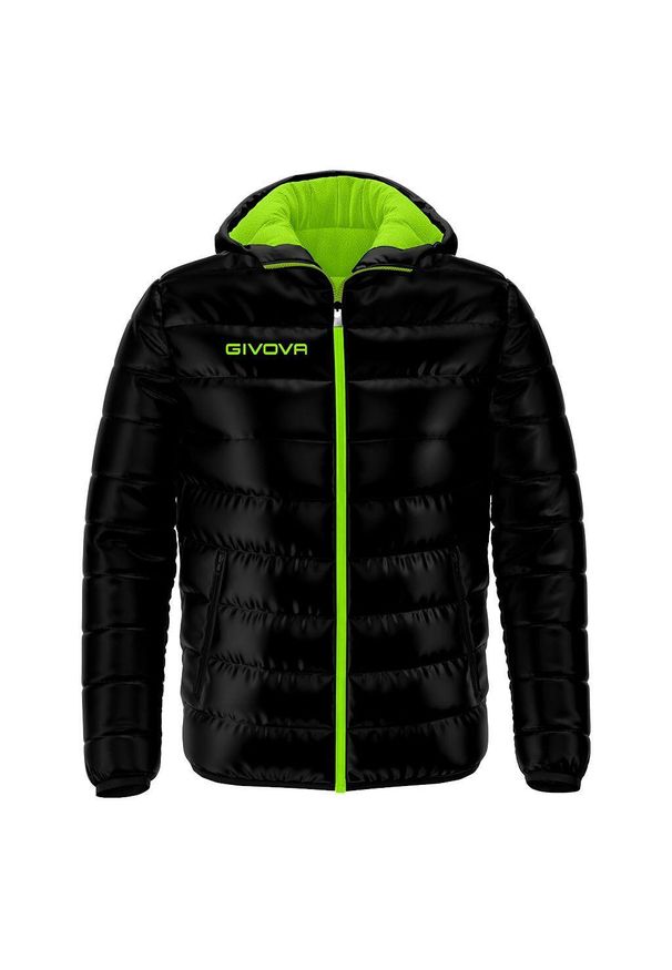 Kurtka sportowa Givova Olanda L — unisex, z kapturem. Typ kołnierza: kaptur. Kolor: zielony. Materiał: puch. Sport: turystyka piesza