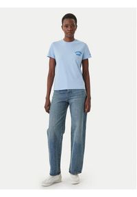 Tommy Jeans T-Shirt Bubble Logo DW0DW22310 Błękitny Regular Fit. Kolor: niebieski. Materiał: bawełna #5