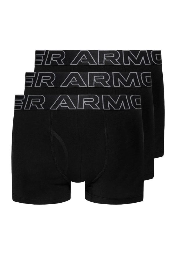 Bokserki termoaktywne Under Armour Performance Cotton 6 in 3-Pack Boxerjock. Kolor: czarny. Sport: fitness