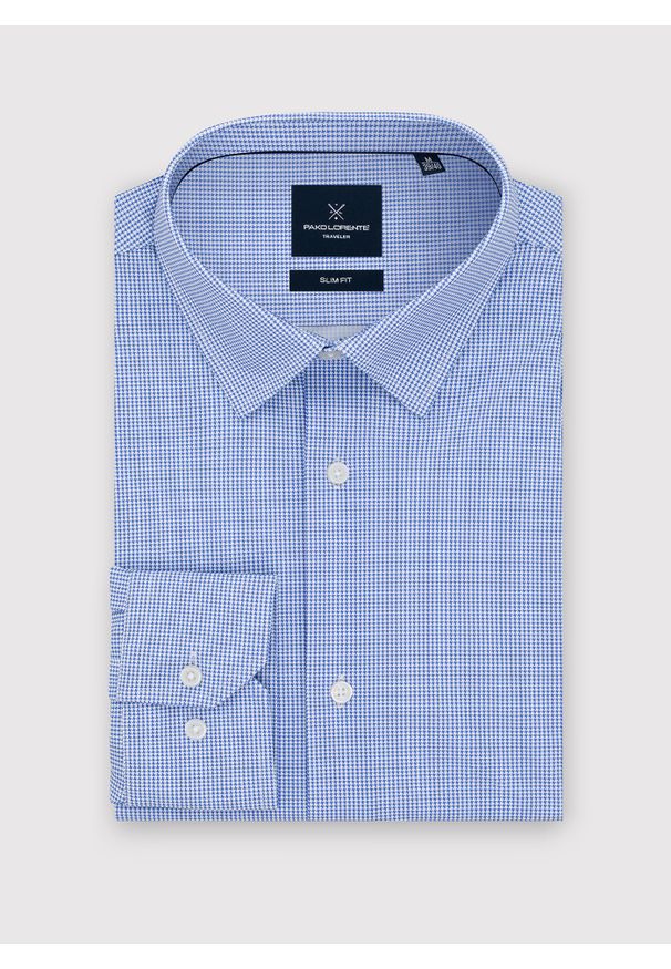 Pako Lorente - PAKO LORENTE - Dzianinowa koszula męska w pepitkę. Materiał: dzianina. Długość rękawa: długi rękaw. Długość: długie. Sezon: wiosna