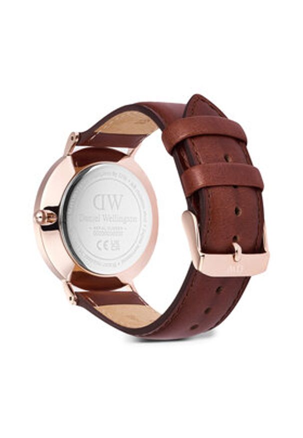Daniel Wellington Zegarek Classic Day Display 40 DW00100829 Różowe złoto. Kolor: wielokolorowy, różowy, złoty. Materiał: skóra