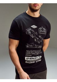 Sinsay - Bawełniana koszulka z krótkim rękawem - czarny. Kolor: czarny. Materiał: bawełna. Długość rękawa: krótki rękaw. Długość: krótkie #1