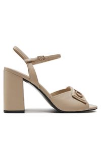 Calvin Klein Sandały Heel Sandal 85 Relock Lth HW0HW01937 Écru