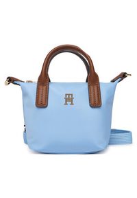 TOMMY HILFIGER - Tommy Hilfiger Torebka Popette Micro Tote AW0AW18368 Błękitny. Kolor: niebieski #5