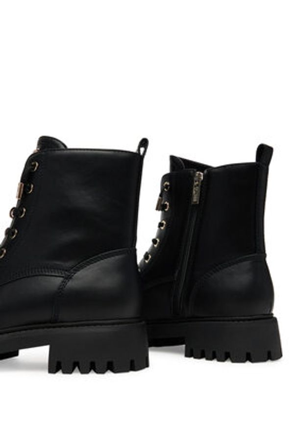 Guess Trapery FLTFNA ELE10 Czarny. Kolor: czarny. Materiał: skóra