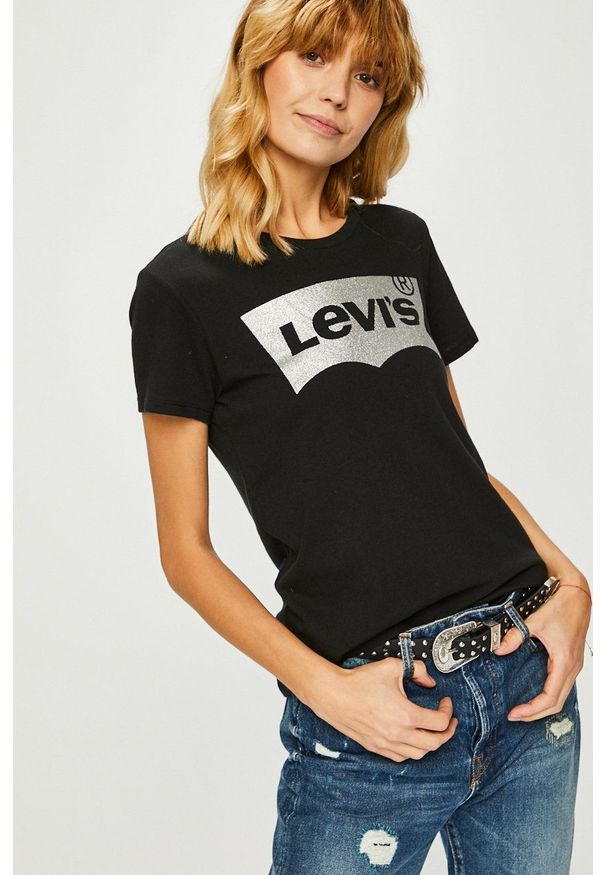 Levi's® - Levi's - Top. Okazja: na co dzień, na spotkanie biznesowe. Kolor: czarny. Materiał: dzianina. Styl: biznesowy, casual