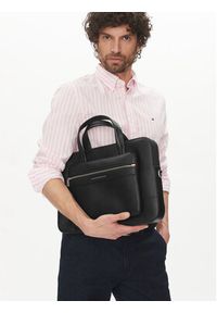 TOMMY HILFIGER - Tommy Hilfiger Torba na laptopa Th Central Computer Bag AM0AM13203 Czarny. Kolor: czarny. Materiał: skóra #6