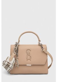 Steve Madden torebka Blattuca kolor beżowy SM13000782. Kolor: beżowy. Wzór: paski #1