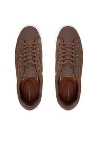 TOMMY HILFIGER - Tommy Hilfiger Sneakersy Premium Dress Leather Mix FM0FM05842 Brązowy. Kolor: brązowy. Materiał: zamsz, skóra #6